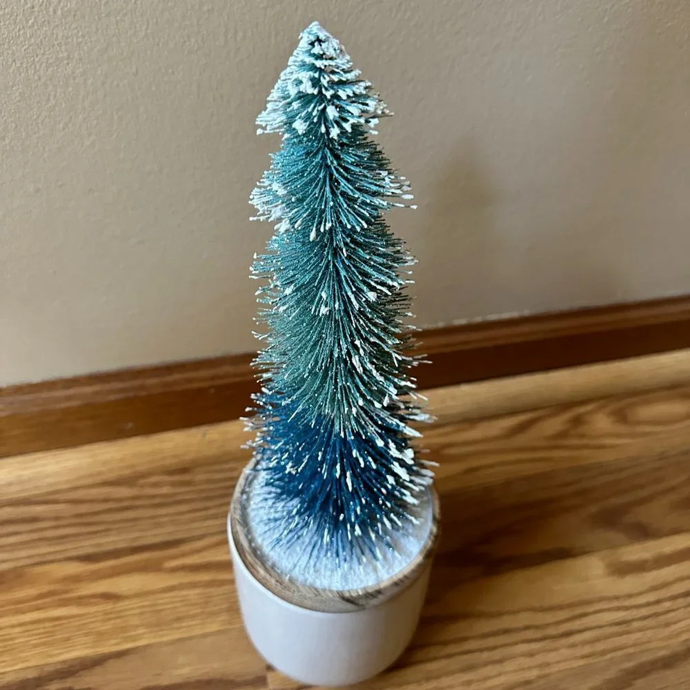 Anthropologie Frosted Bottle Brush Tree Candle